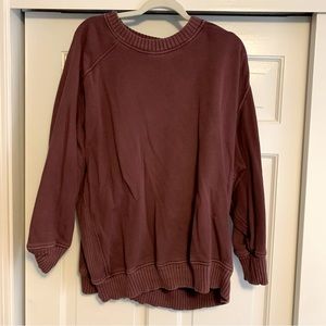 Washed maroon aerie crewneck